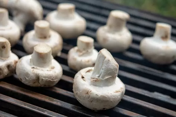 Mushrooms on the barbecue grill