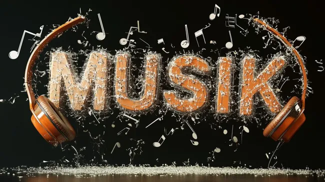 Musikalisches Noten-Artwork mit kopfhörern