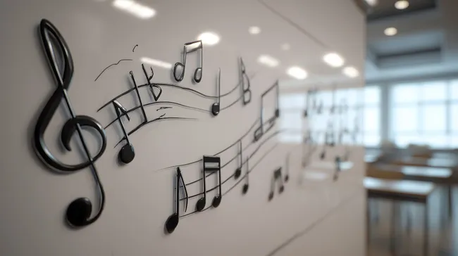 Musiknoten-Illustration für Musikklassenzimmer