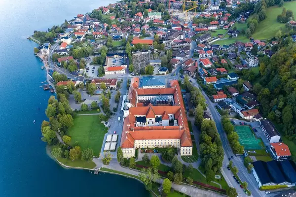 Must-see in Bavaria: Tegernsee Abbey on the shores of Tegernsee lake. Former Benedictine Monastery