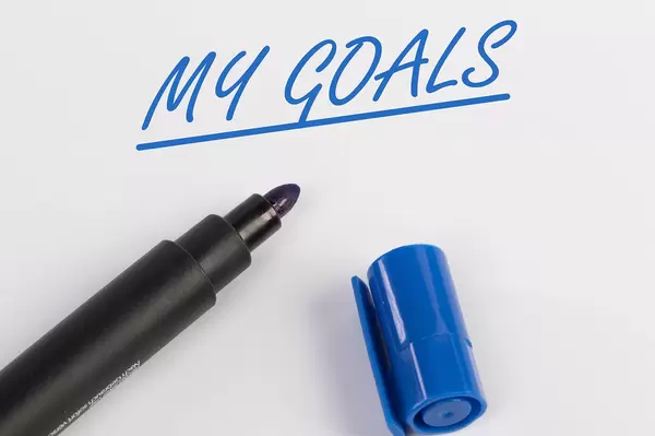 My Goals text with blue marker pen
