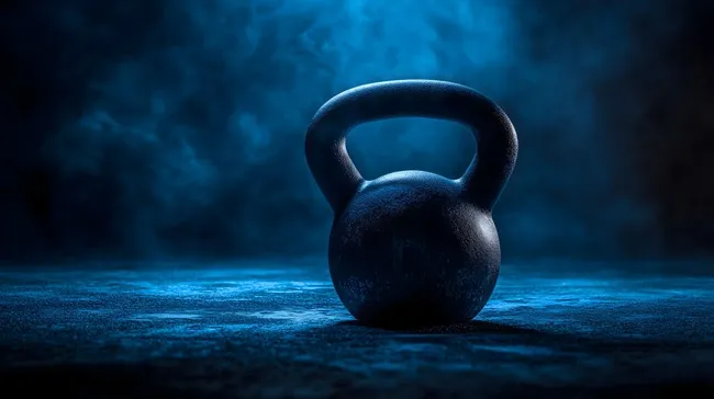 Mystische Kettlebell-Silhouette in düsterer Stimmung