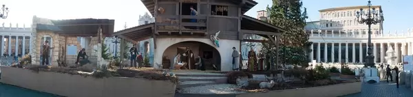 Nachbildung der Geburt Christi vor dem Petersdom in Rom, Italien