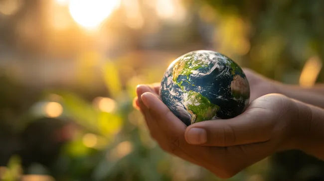 Nachhaltige Erde in Menschenhand - Naturfoto