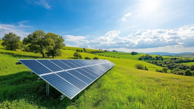 Nachhaltige Stromgewinnung in malerischer Landschaft
