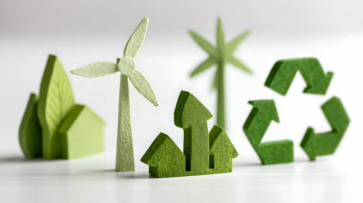 Nachhaltige Symbole für Umweltschutz und Energie