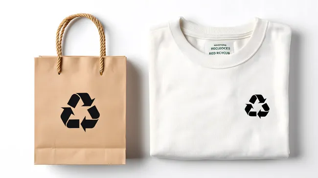 Nachhaltige Verpackung mit Recycling-Symbolen