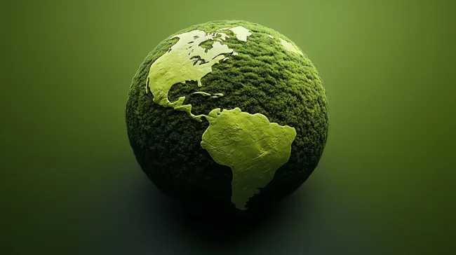 Nachhaltiger Planeten-Globus mit Moosstruktur