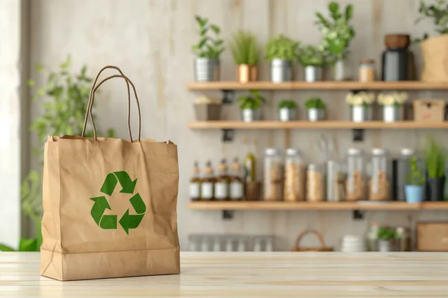 Nachhaltiges Recycling-Konzept in Ökogeschäft