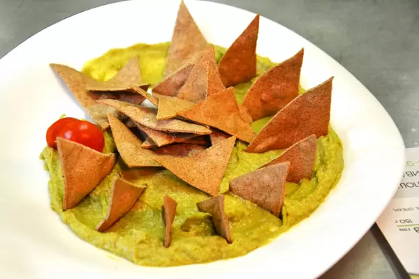 Nachos: Mashed Kichererbsen