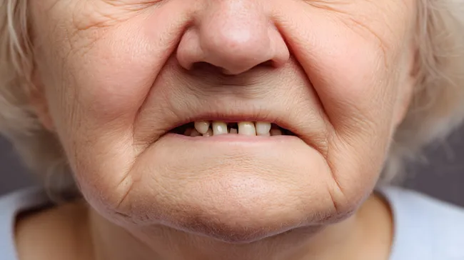 Nahaufnahme des lächelnden Gesichts einer älteren Frau