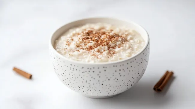 Nahaufnahme des Porridgefrühstücks mit Zimt
