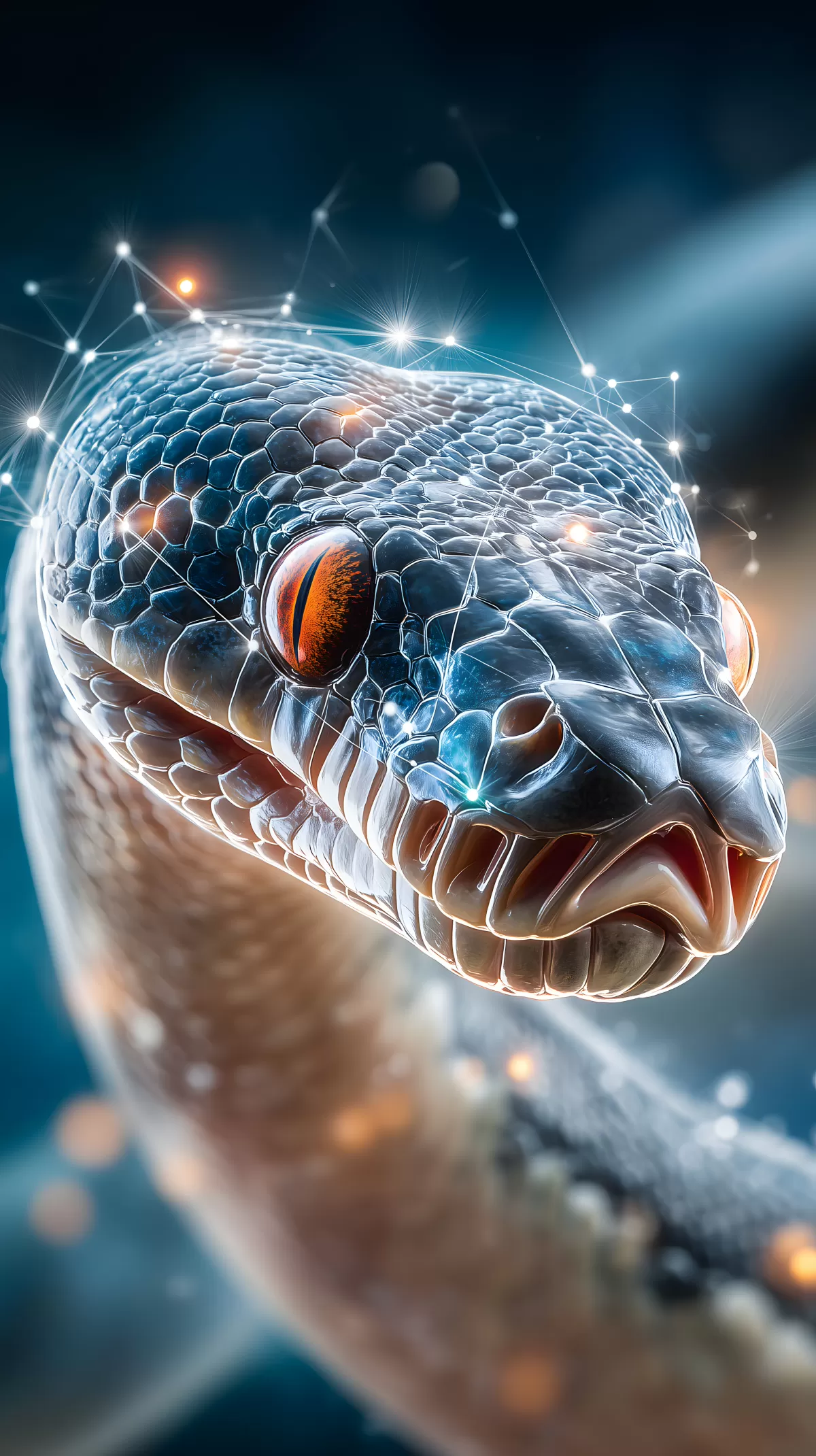 Nahaufnahme einer detaillierten Schlangenhaut