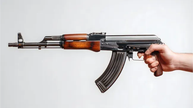 Nahaufnahme einer Kalaschnikow-Schusswaffe