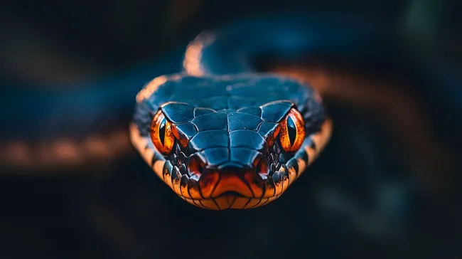 Nahaufnahme einer leuchtenden Schlangenkopf-Illustration