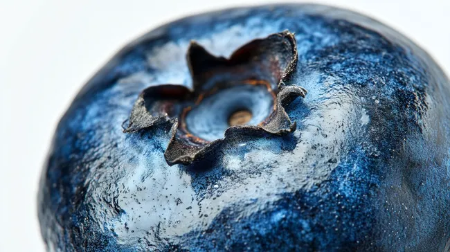 Nahaufnahme einer reifen blauen Heidelbeere