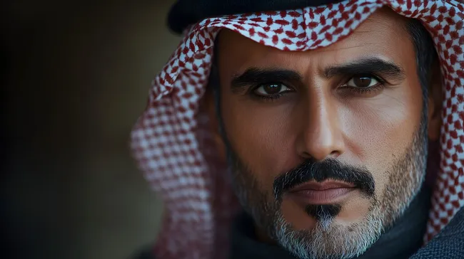 Nahaufnahme eines arabischen Mannes in traditioneller Tracht