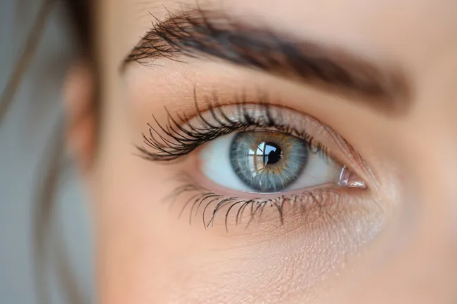 Nahaufnahme eines blauen Auges