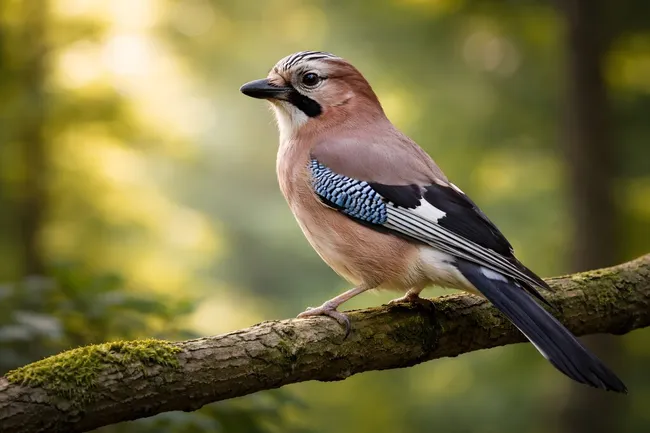Nahaufnahme eines Eichelhähers im Wald