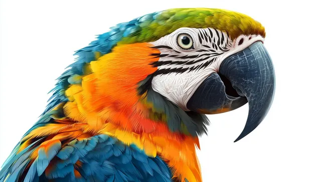 Nahaufnahme eines farbenfreudigen Papageien