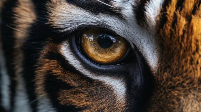 Nahaufnahme eines faszinierenden Tigerauges