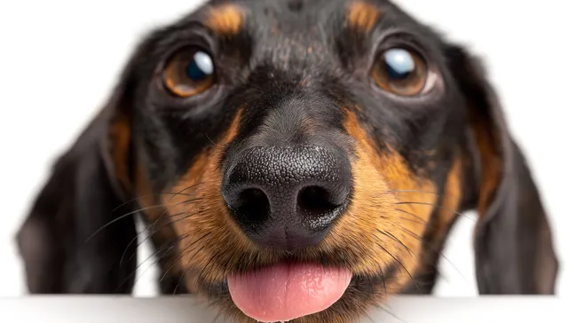 Nahaufnahme eines freundlichen Dackelhundes