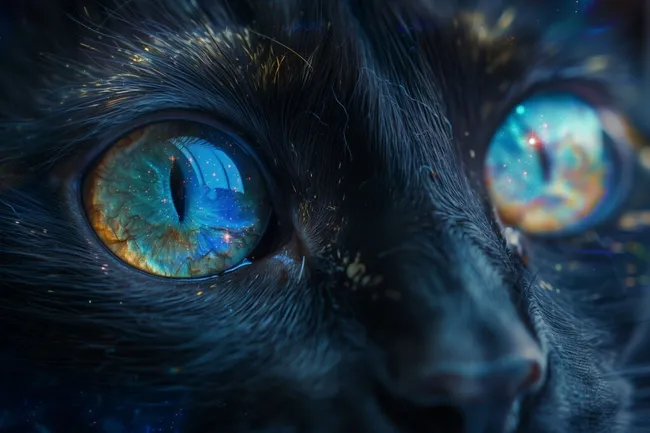 Nahaufnahme eines geheimnisvollen Katzenauge im Weltraum