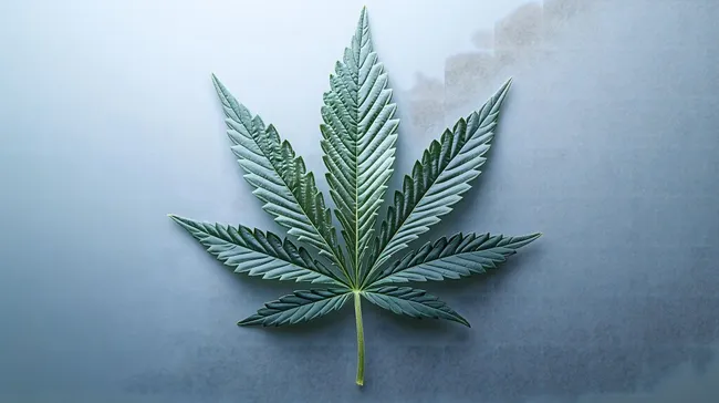 Nahaufnahme eines grünen Marihuana-Blatts