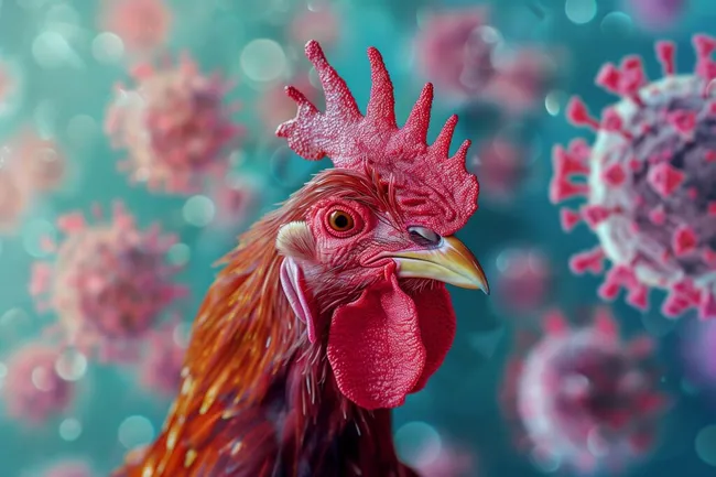 Nahaufnahme eines Hahns mit auffälligem Gefieder