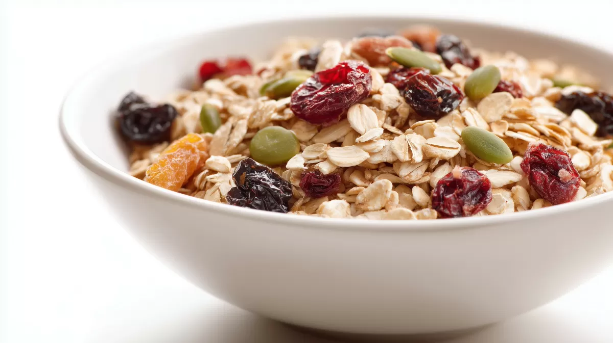 Nahaufnahme eines leckeren Müsligerichts