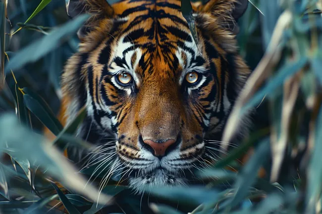 Nahaufnahme eines majestätischen Tigers im Dschungel