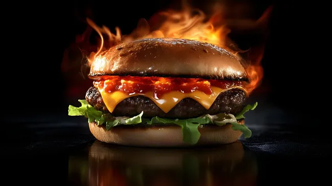 Nahaufnahme eines saftig-knusprigen Gourmetburgers