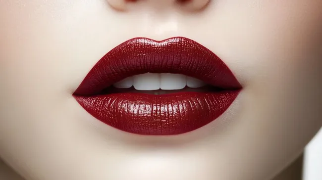 Nahaufnahme eines sinnlichen, roten Lippenstifts