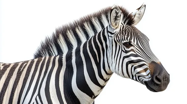 Nahaufnahme eines Zebras mit kontraststarken Streifen