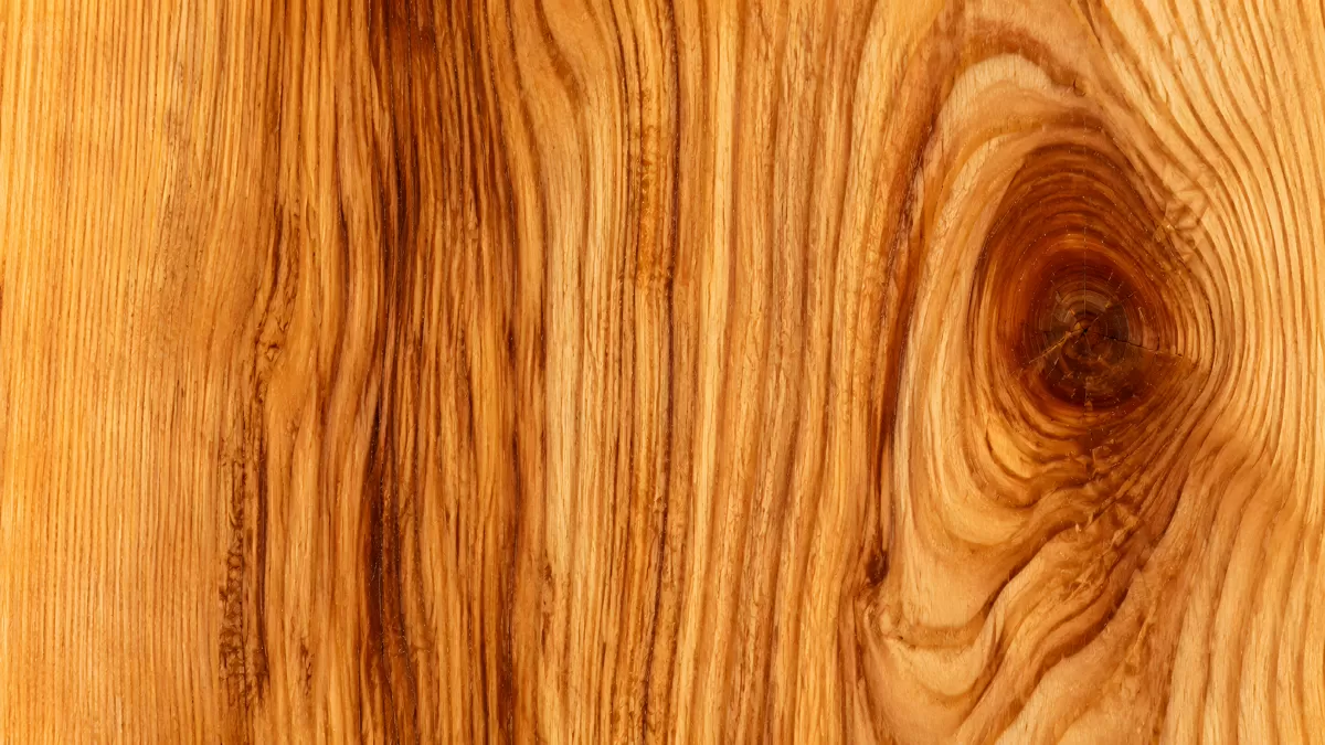 Nahaufnahme Holzmaserung mit markanter Astknoten
