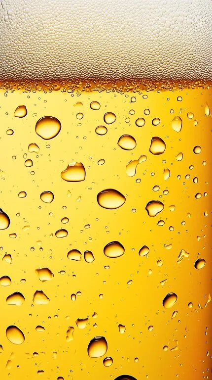 Nahaufnahme von erfrischendem Bier mit Schaum und Wassertropfen