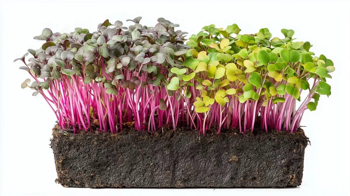 Nahaufnahme von frischen Kräutersprossen