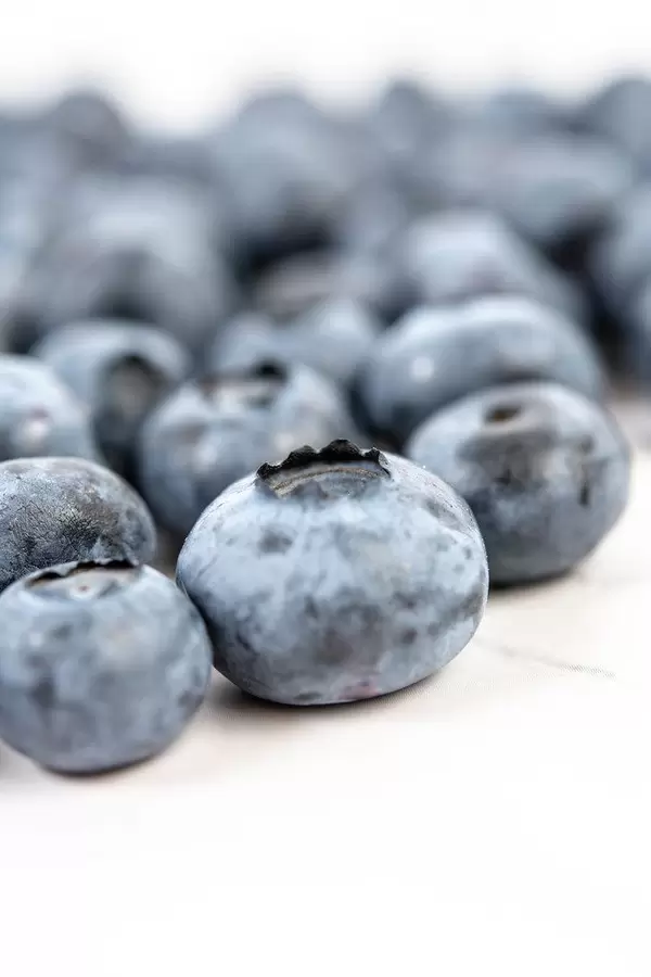 Nahaufnahme von ganzen Blaubeeren