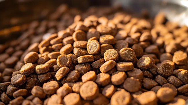 Nahaufnahme von knusprigen Hundenäpfen