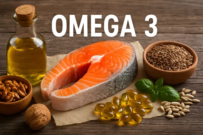 Nahaufnahme von leckeren Omega-3-Lebensmitteln