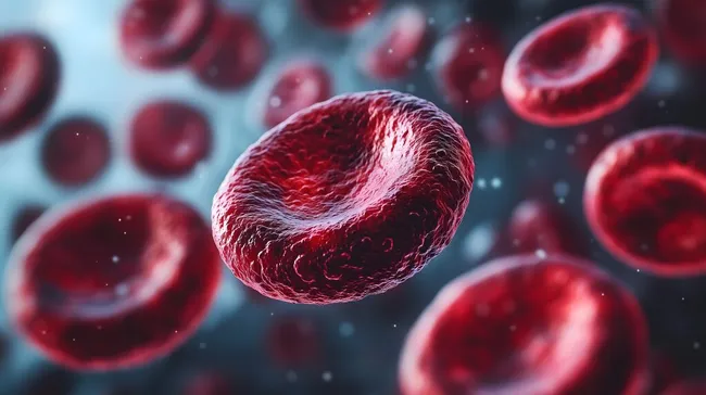 Nahaufnahme von roten Blutkörperchen im Blutkreislauf
