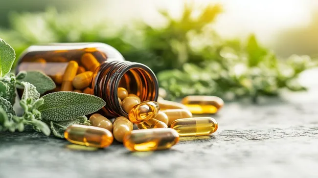 Nahrungsergänzungsmittel mit frischen Kräutern