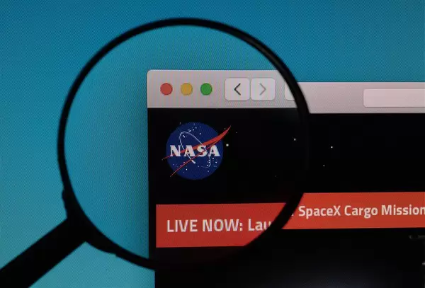 NASA logo under magnifying glass