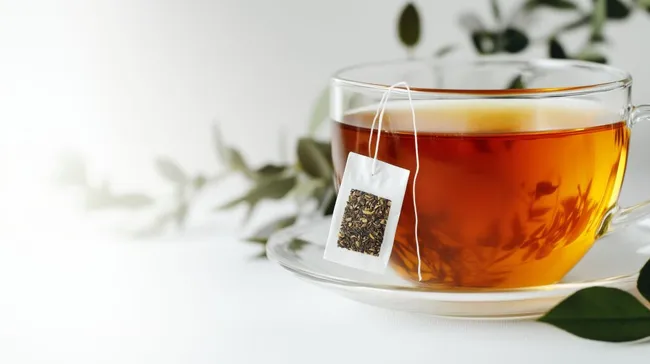 Natürlicher Kräutertee mit Teebeutel