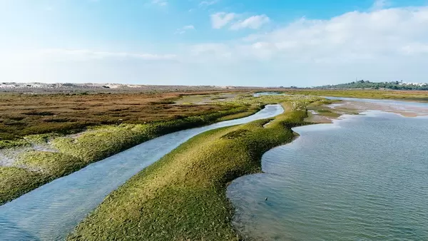 Natural resort with beautiful river near Faro, Portugal