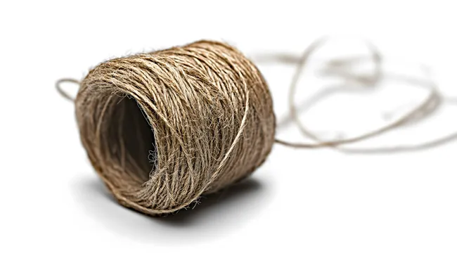 Naturfaserkordel auf weißem Hintergrund