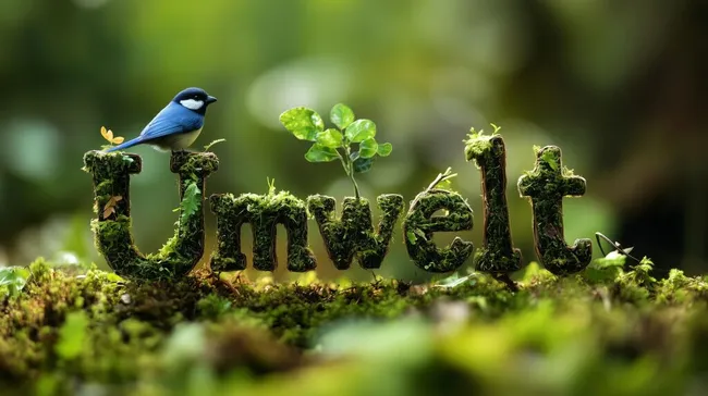 Naturinspirierte Lettern mit Moos und Vögeln