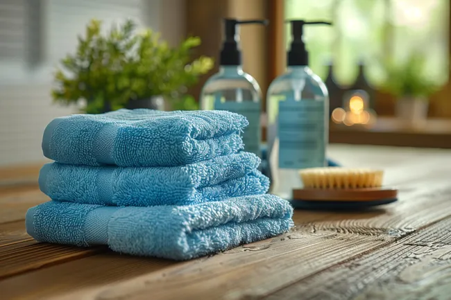 Naturkosmetik-Produkte auf Holztisch