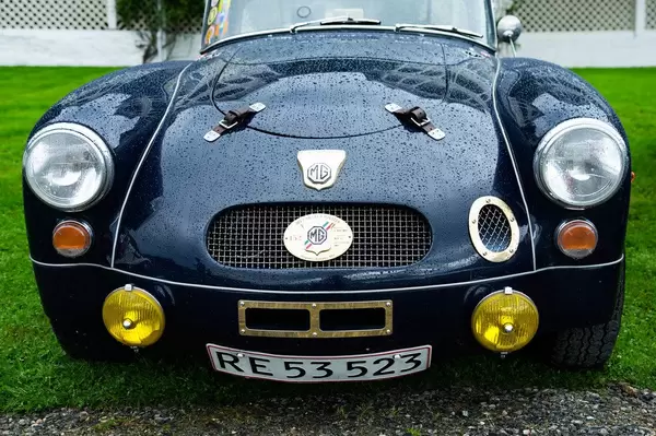 Navy blue stylish MG car