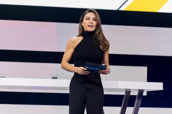 Nazan Eckes, tv host in Germany, on stage at Digital X in Cologne